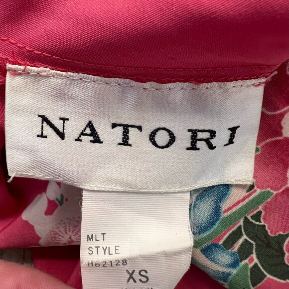 Natori Barbie Pink Floral Open Low Back Silky Maxi Slip Dress Nightgown Size XS - Picture 4 of 7